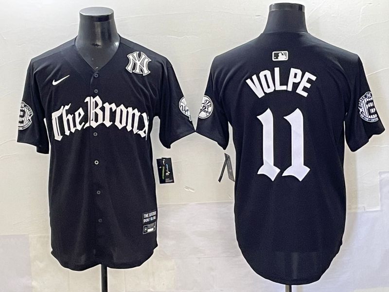Men 2025 New York Yankees #11 Volpe Black Five generations Joint Name Nike MLB Jersey style 9